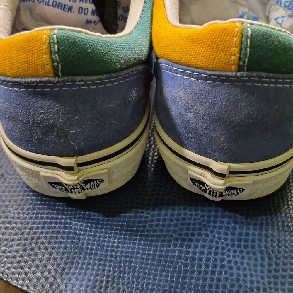Vans Old Skool Men's Blue Suede/yellow Canvas.low Profile Shoes.(#1934)EC.